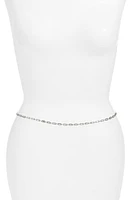 VIDAKUSH Rectangular Crystal Station Belly Chain in Clear/Silver at Nordstrom