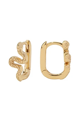 MADE BY MARY Snake Huggie Hoop Earrings in Gold at Nordstrom