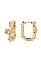 MADE BY MARY Snake Huggie Hoop Earrings in Gold at Nordstrom