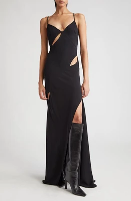 MONSE Slash Detail Slipdress Black at Nordstrom,