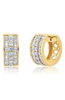 Crislu Baguette & Round Hoop Earrings in Gold at Nordstrom