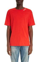 Balmain Logo Embroidered Organic Cotton T-Shirt Mef Red/White at Nordstrom,