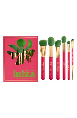 SPECTRUM Ibiza Travel Book 6-Piece Makeup Brush Set $56 Value in Pink/Green at Nordstrom