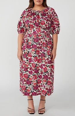 Estelle Buckingham Garden Cotton Sateen Midi Dress Print at Nordstrom,