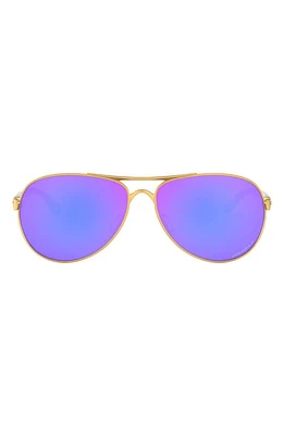 Oakley 59mm Polarized Aviator Sunglasses in Satin Gold/Prizm Violet at Nordstrom