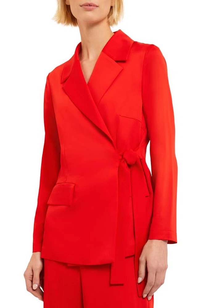 Misook Side Tie Blazer Sunset Red at Nordstrom,