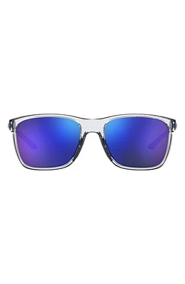 Under Armour 56mm Mirrored Square Sunglasses in Cry Blue at Nordstrom