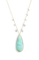 Meira T Opalized Wood & Diamond Charm Necklace in Yellow at Nordstrom, Size 18