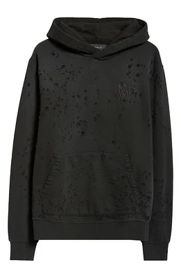 AMIRI Shotgun Embroidered Hoodie Black at Nordstrom,