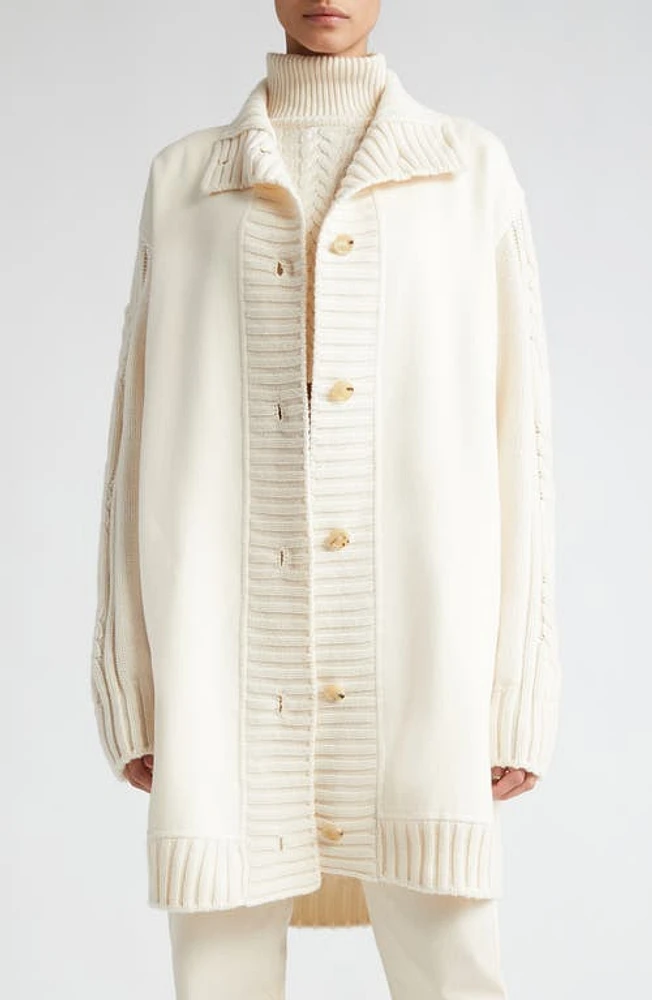 Max Mara Alcazar Wool & Cashmere Cardigan Ivory at Nordstrom,