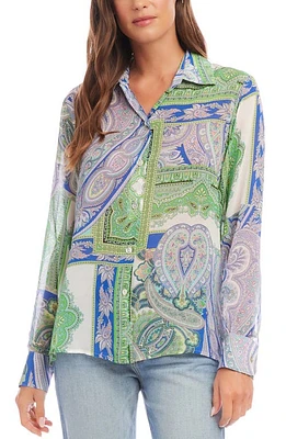 Karen Kane Paisley Print Georgette Button-Up Shirt at Nordstrom,