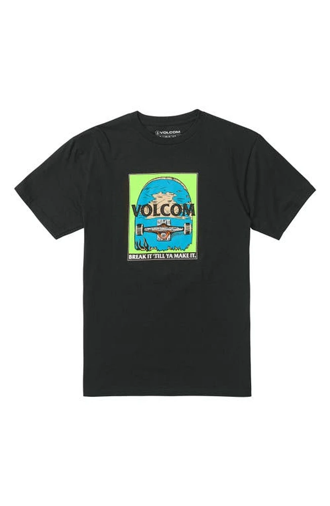 Volcom Kids' Break It Cotton Graphic T-Shirt Black at