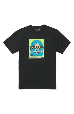 Volcom Kids' Break It Cotton Graphic T-Shirt Black at