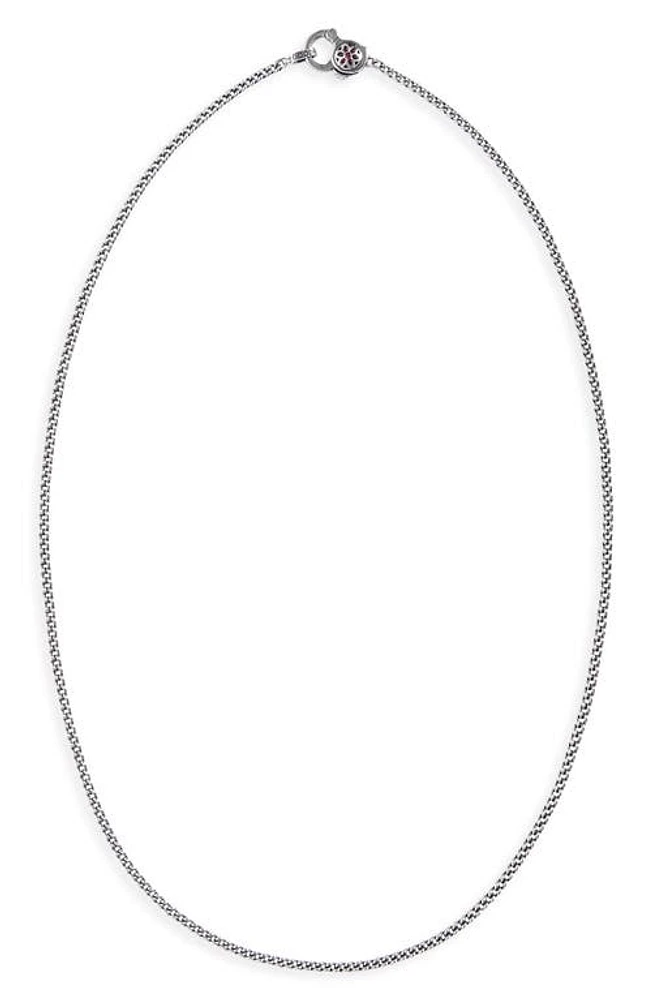 Good Art Hlywd Men's Ruby Rosette AA Curb Chain Necklace in Sterling Silver at Nordstrom, Size 24 In