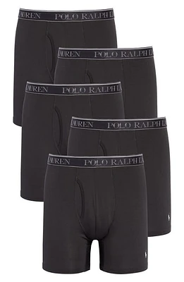 Polo Ralph Lauren 5-Pack Microfiber Boxer Briefs Black at Nordstrom,