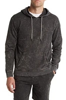 Stone Rose Acid Wash Fleece Pullover Hoodie Black at Nordstrom,