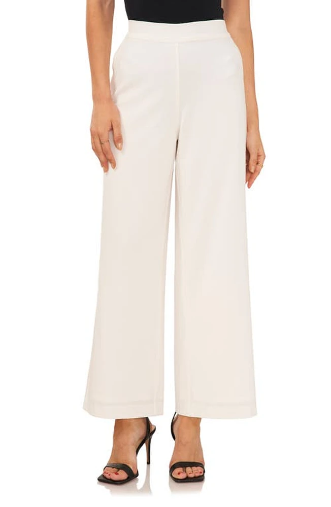 Vince Camuto High Waist Wide Leg Pants in New Ivory at Nordstrom, Size X-Large