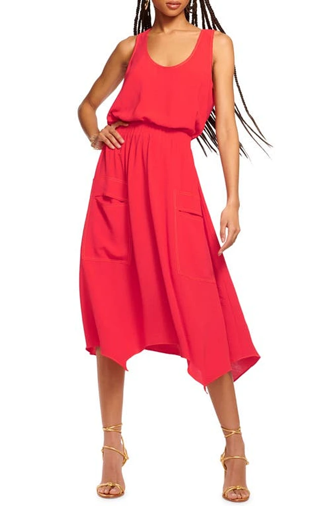 Ramy Brook Hallie Sleeveless Handkerchief Hem Dress Flame at Nordstrom,