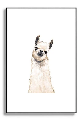 Deny Designs Llama Portrait Framed Art Print in Black Tones at Nordstrom