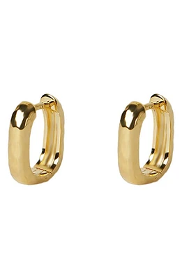 Argento Vivo Sterling Silver Oblong Huggie Hoop Earrings in Gold at Nordstrom