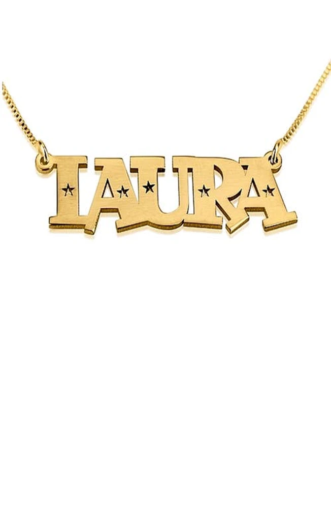 MELANIE MARIE Personalized Nameplate Necklace in Gold Plated at Nordstrom