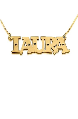 MELANIE MARIE Personalized Nameplate Necklace in Gold Plated at Nordstrom