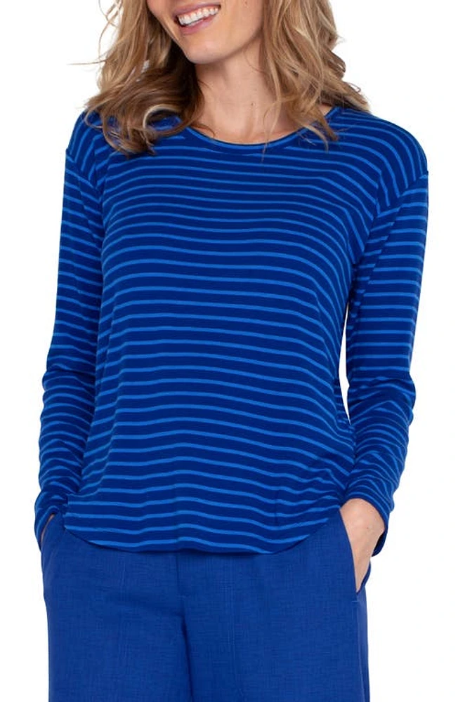 Liverpool Los Angeles Stripe Long Sleeve Knit Top at Nordstrom, Regular