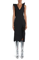 Bottega Veneta Structured Sleeveless Midi Dress 1000 Black at Nordstrom, Us