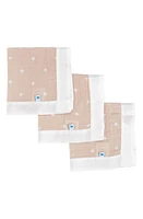 little unicorn 3-Pack Print Cotton Muslin Blankets in Taupe Cross at Nordstrom