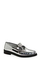 Jimmy Choo Addie JC Metallic Loafer Silver at Nordstrom,