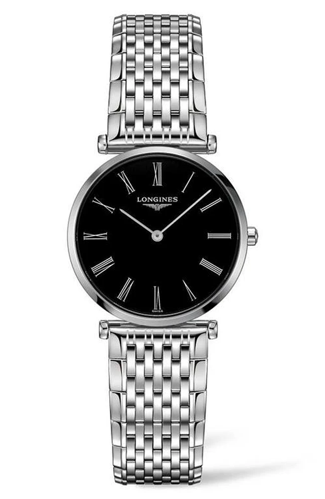 La Grande Classique de Longines Bracelet Watch, 29mm in Silver/Black at Nordstrom