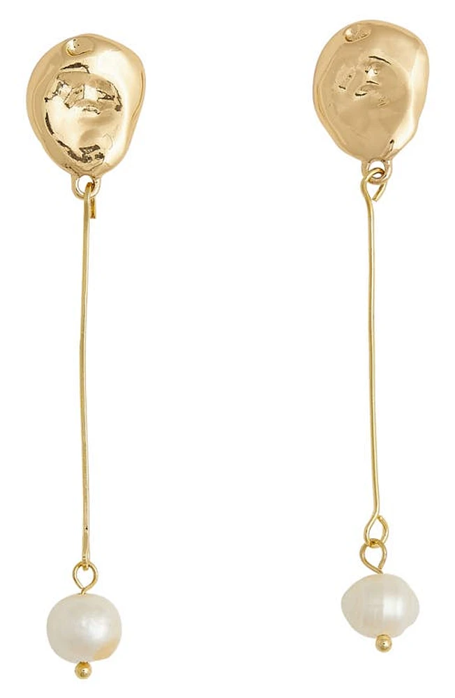 Petit Moments Kylie Imitation Pearl Linnear Drop Earrings in Gold at Nordstrom