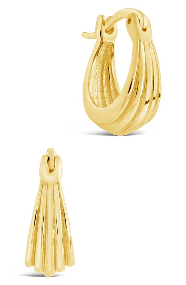 Sterling Forever Ripple Hoop Earrings in Gold at Nordstrom