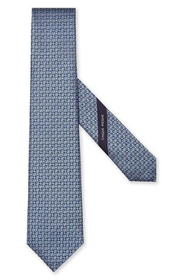 ZEGNA TIES Cinque Pieghe Medallion Silk Tie in Light Blue at Nordstrom