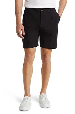 Stone Rose French Terry Flat Front Shorts Black at Nordstrom,