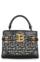 Balmain B-Buzz 22 Monogram Jacquard Top Handle Bag in Ivory/Black at Nordstrom