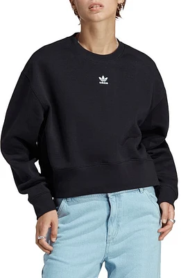 adidas Originals Trefoil Crewneck Sweatshirt in Black at Nordstrom, Size X-Large