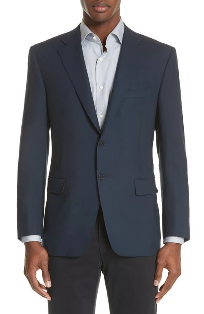 Canali Classic Fit Water Resistant Navy Wool Blazer at Nordstrom, Us