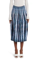 Bottega Veneta Feather Jacquard Balloon Midi Skirt Blue/Black at Nordstrom,