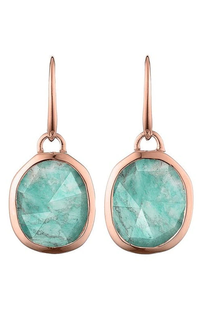 Monica Vinader Siren Semiprecious Stone Drop Earrings in Amazonite/Rose Gold at Nordstrom