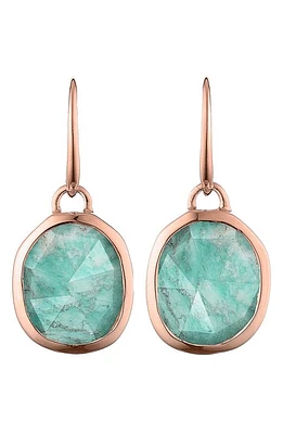 Monica Vinader Siren Semiprecious Stone Drop Earrings in Amazonite/Rose Gold at Nordstrom