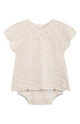 Feltman Brothers Kids' Lacy Cotton Knit Top & Bloomers Set Ivory at Nordstrom,