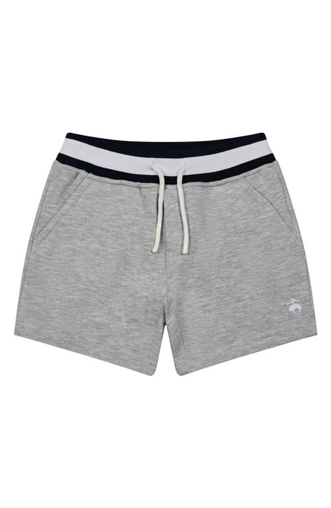 Brooks Brothers Kids' Stripe Waistband Cotton Fleece Sweat Shorts Medium Heather Grey at Nordstrom,