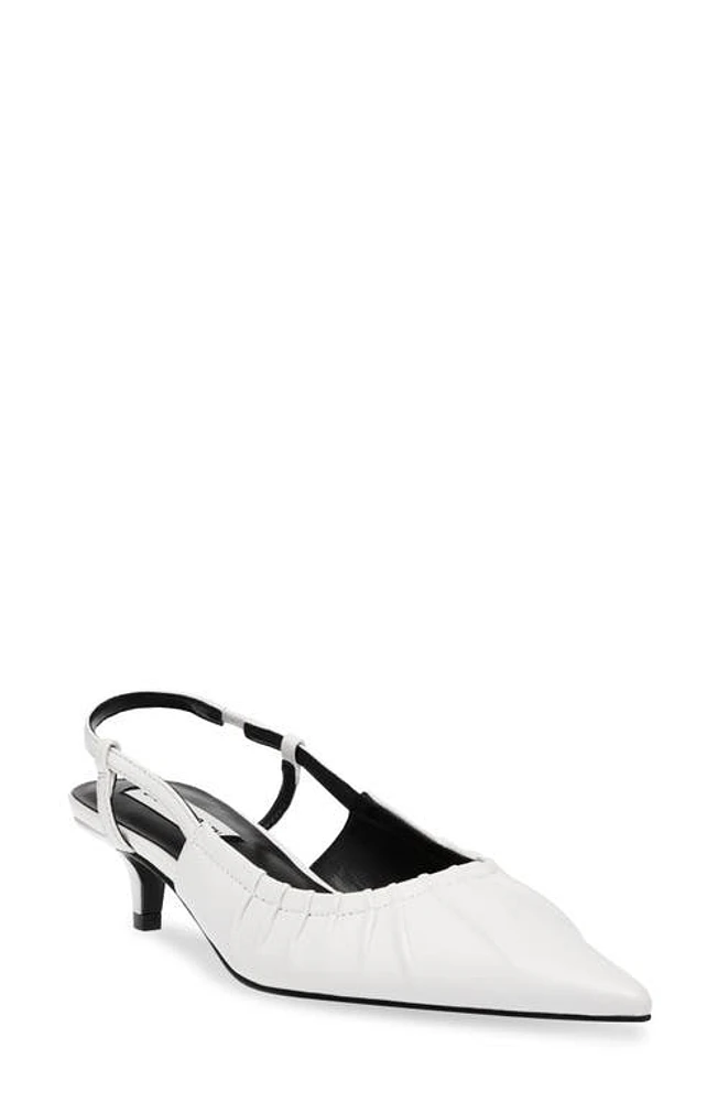 Steve Madden Syrie Kitten Heel Slingback Pointed Toe Pump Leather at Nordstrom,