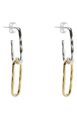 Argento Vivo Sterling Silver Two-Tone Link Drop Earrings in Gold/Sil at Nordstrom