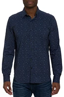 Robert Graham Schneider Knit Button-Up Shirt Navy at Nordstrom,