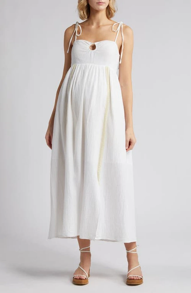 Emilia George Chloe Lace Maternity Midi Dress at Nordstrom,