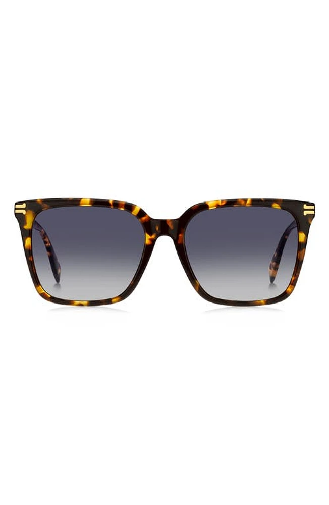 Marc Jacobs 55mm Square Sunglasses in Havana/Grey Shaded Blue at Nordstrom