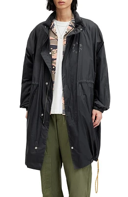 AllSaints Tierra Hooded Jacket Black at Nordstrom,