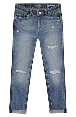 DL1961 Kids' Harper Ripped Boyfriend Straight Leg Jeans in Twilight Hour Distressed at Nordstrom, Size 10